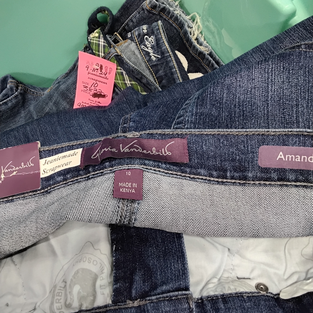 3833 Size 10 Gloria Vanderbile Floral Wide Leg Women's Jeans - Picture 6 of 8